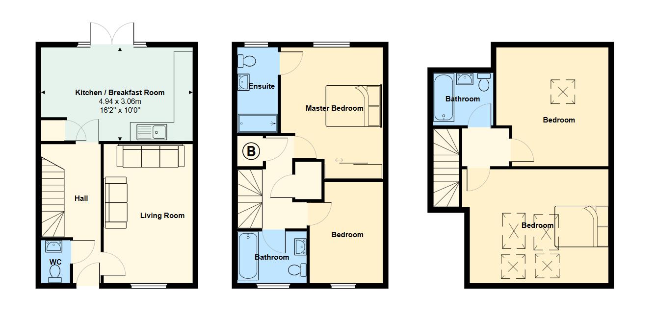 Floorplan for Rhodfa'r Rhyddwen, Caerphilly, Caerphilly